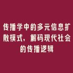 传播学中的多元信息扩散模式，解码现代社会的传播逻辑