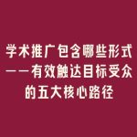 学术推广包含哪些形式——有效触达目标受众的五大核心路径