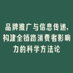 品牌推广与信息传递，构建全链路消费者影响力的科学方法论