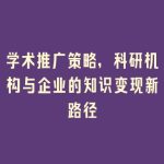 学术推广策略，科研机构与企业的知识变现新路径