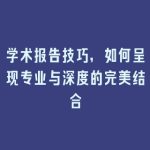 学术报告技巧，如何呈现专业与深度的完美结合