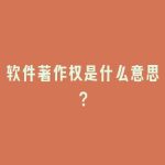 软件著作权是什么意思？