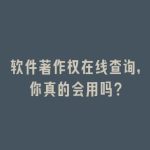 软件著作权在线查询，你真的会用吗？