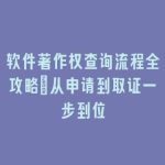 软件著作权查询流程全攻略：从申请到取证一步到位