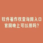 软件著作权查询网入口官网晚上可以用吗？