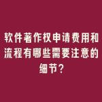 软件著作权申请费用和流程有哪些需要注意的细节？