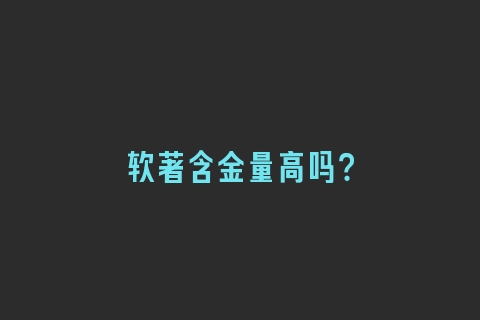 软著含金量高吗？