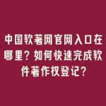 中国软著网官网入口在哪里？如何快速完成软件著作权登记？