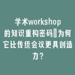 学术workshop的知识重构密码：为何它比传统会议更具创造力？