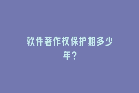 软件著作权保护期多少年？