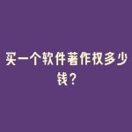 买一个软件著作权多少钱？