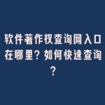 软件著作权查询网入口在哪里？如何快速查询？