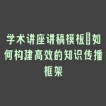 学术讲座讲稿模板：如何构建高效的知识传播框架