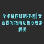 学术讲座证明模板|专业撰写指南及核心要素解析
