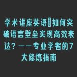学术讲座英语：如何突破语言壁垒实现高效表达？——专业学者的7大修炼指南