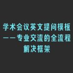 学术会议英文提问模板——专业交流的全流程解决框架